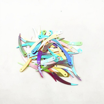 100 tk / partii suurus 5 * 32 mm tšilli elevandiluu kujuga litrid PVC palettid Õmbluskäsitöö DIY kostüüm Lava Rõivas Lentejuela aksessuaarid