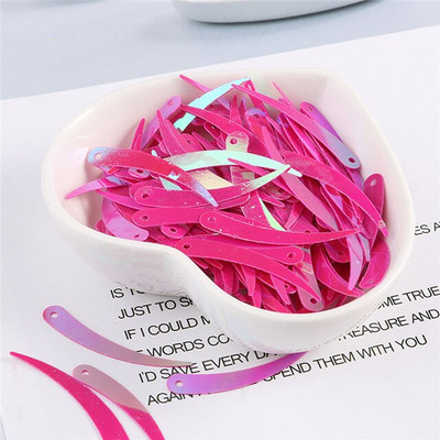 100 tk / partii suurus 5 * 32 mm tšilli elevandiluu kujuga litrid PVC palettid Õmbluskäsitöö DIY kostüüm Lava Rõivas Lentejuela aksessuaarid