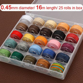 25 τμχ Δερμάτινο σετ κλωστών ραπτικής για DIY Εργαλεία Χειροτεχνίας Πολυεστερική Κερωμένη Κλωστή Μασούρι 0,45mm/0,55mm/0,65mm