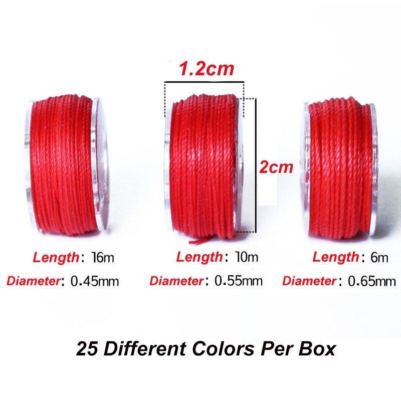 25 τμχ Δερμάτινο σετ κλωστών ραπτικής για DIY Εργαλεία Χειροτεχνίας Πολυεστερική Κερωμένη Κλωστή Μασούρι 0,45mm/0,55mm/0,65mm