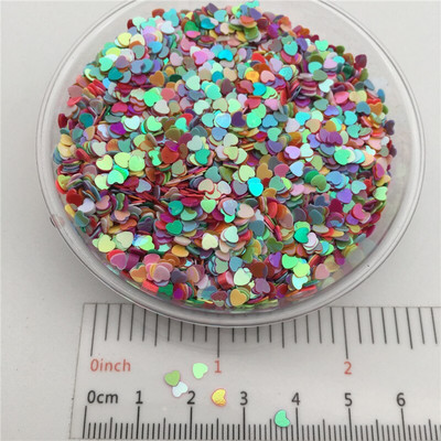 20g 3mm Love Heart Shape PVC Paiete libere Glitter Paillettes pentru Nail Art manichiura/cusut/decor de nunta confetti