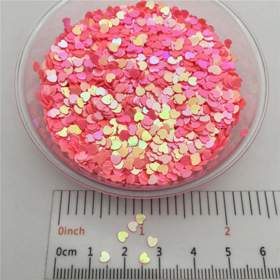 20g 3mm Love Heart Shape PVC Paiete libere Glitter Paillettes pentru Nail Art manichiura/cusut/decor de nunta confetti