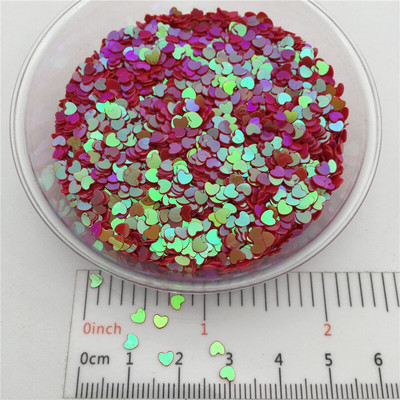 20g 3mm Love Heart Shape PVC Paiete libere Glitter Paillettes pentru Nail Art manichiura/cusut/decor de nunta confetti