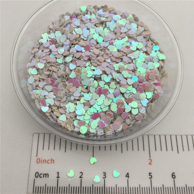 20g 3mm Love Heart Shape PVC Paiete libere Glitter Paillettes pentru Nail Art manichiura/cusut/decor de nunta confetti