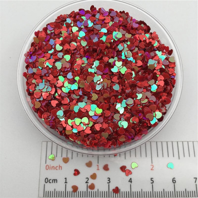 20g 3mm Love Heart Shape PVC Paiete libere Glitter Paillettes pentru Nail Art manichiura/cusut/decor de nunta confetti