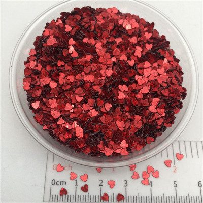 20g 3mm Love Heart Shape PVC Paiete libere Glitter Paillettes pentru Nail Art manichiura/cusut/decor de nunta confetti
