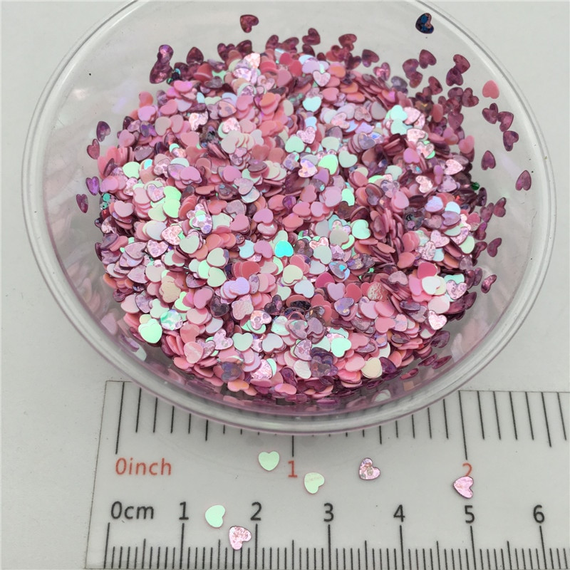 20g 3mm Love Heart Shape PVC Paiete libere Glitter Paillettes pentru Nail Art manichiura/cusut/decor de nunta confetti