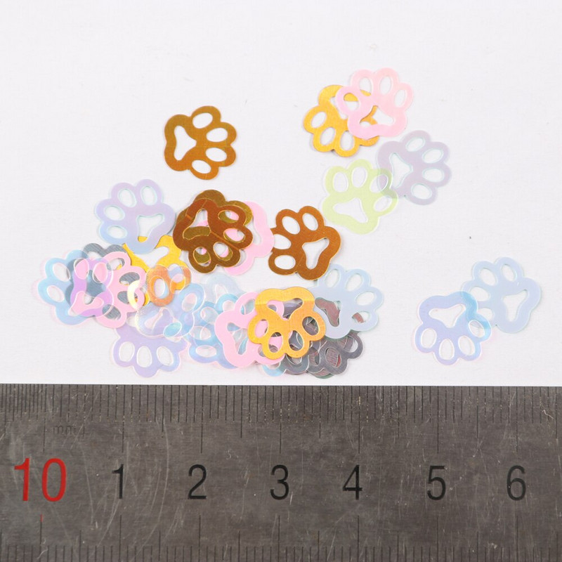 Keskkonnasõbralikud PET-i üliõhukesed koerajalajäljed küünelatterid, segatud holograafilised laser-, hõbedased sädelevad litrid käsitöö küünte kaunistamiseks