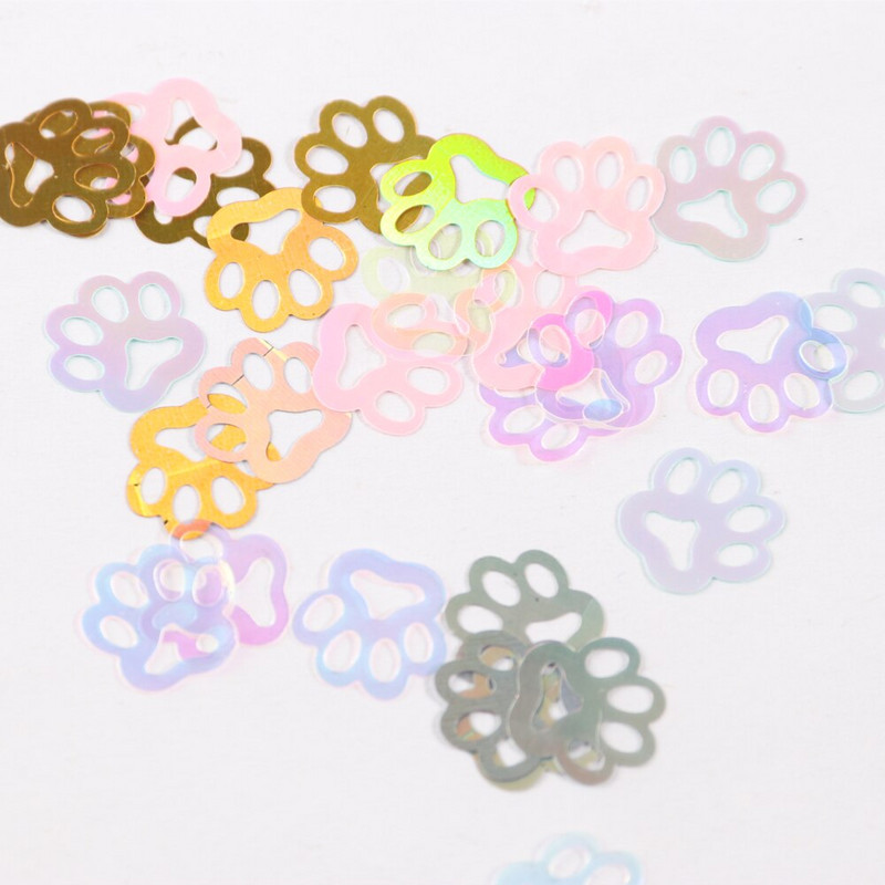 Keskkonnasõbralikud PET-i üliõhukesed koerajalajäljed küünelatterid, segatud holograafilised laser-, hõbedased sädelevad litrid käsitöö küünte kaunistamiseks