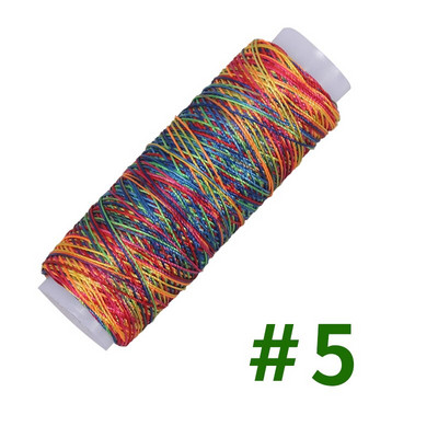 5tk/kott Vastupidav vikerkaarevärviline õmblusmasina niit 110m/rull õmblusnöörid DIY õmblusniit Käsitöö tarvikud tööriistakomplekt