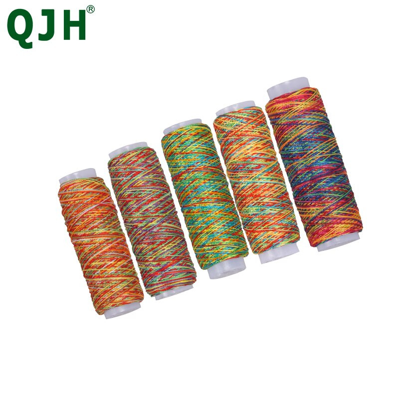 5tk/kott Vastupidav vikerkaarevärviline õmblusmasina niit 110m/rull õmblusnöörid DIY õmblusniit Käsitöö tarvikud tööriistakomplekt