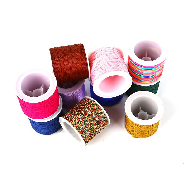 50m Dia 0,8mm Νάιλον Κορδόνι Βραχιόλι Κινέζικο Κόμπο Μακραμέ Κορδόνι Πλεγμένο κορδόνι DIY Φούντες Χάντρες Κλωστή κορδόνι κοσμήματος