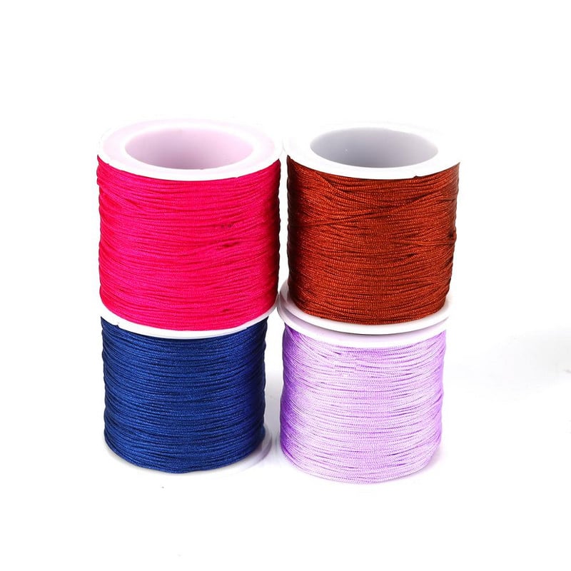 50m Dia 0,8mm Νάιλον Κορδόνι Βραχιόλι Κινέζικο Κόμπο Μακραμέ Κορδόνι Πλεγμένο κορδόνι DIY Φούντες Χάντρες Κλωστή κορδόνι κοσμήματος