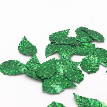 100 τμχ/Συσκευασία 13*24 χιλιοστά Laser Green Leaf Sequins Πιλέτες PVC Ράψιμο Wedding Craft Γυναικεία Παιδικά Ενδύματα Lentejuelas DIY