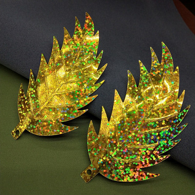 LNHOME 50 komada 90*46 mm velikih šljokica u obliku listova za rukotvorine, šivanje DIY odjevnih dodataka, labave šljokice s 1 bočnom rupom