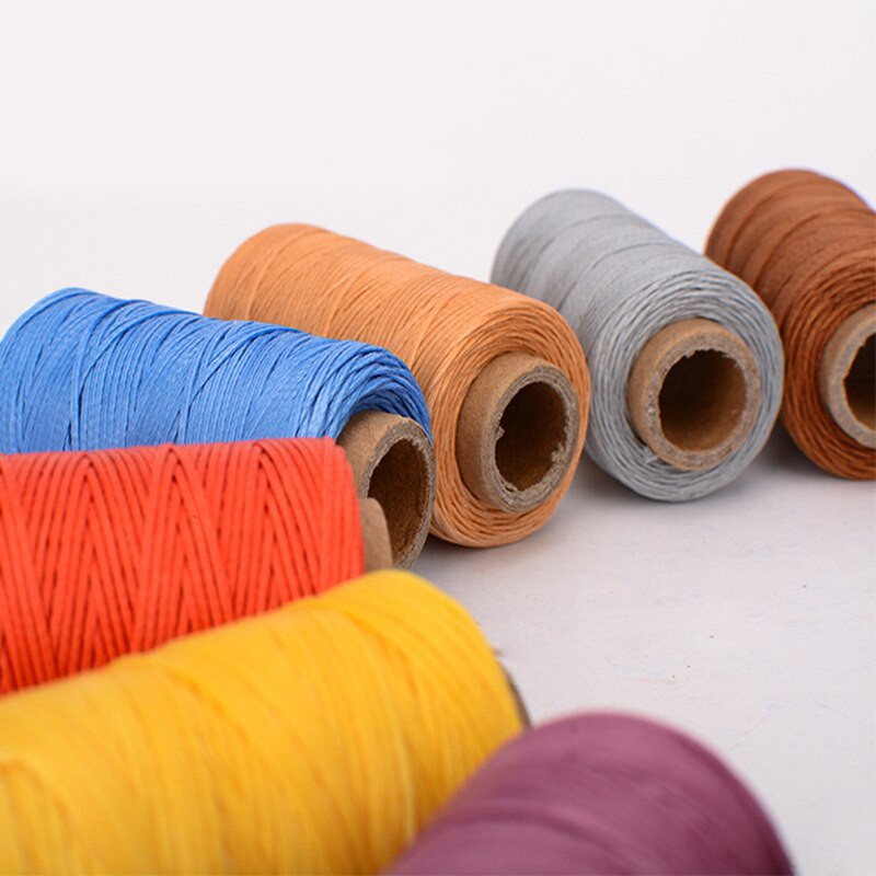 8 tk. 50 m nahast vahatatud niidi komplekt, polüesternöör, vahaga kaetud nöörid, punutud meisterdatud nahast käsitööõmblustarvikud