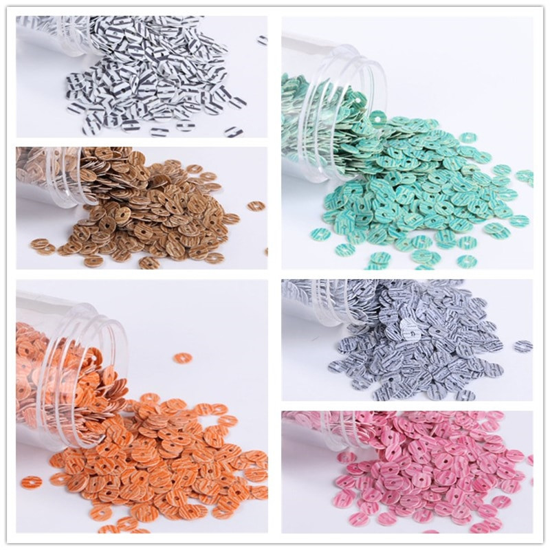 2000 komada šljokica sa zebrastim prugama 4 mm pljosnatih okruglih šljokica u boji drveta Šljokice za vjenčanje, francuski vez DIY pribor za šivanje