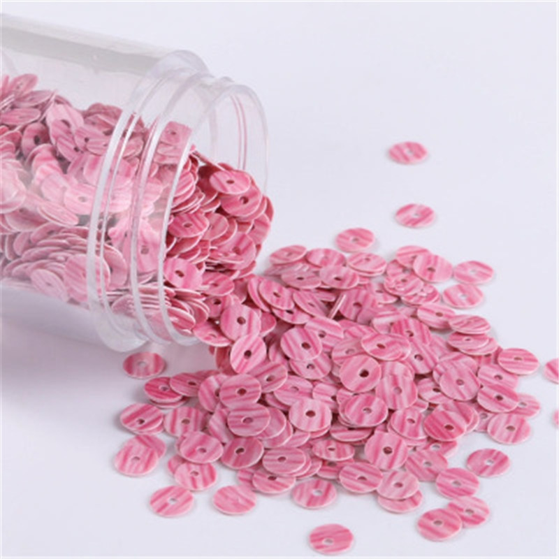 2000 komada šljokica sa zebrastim prugama 4 mm pljosnatih okruglih šljokica u boji drveta Šljokice za vjenčanje, francuski vez DIY pribor za šivanje