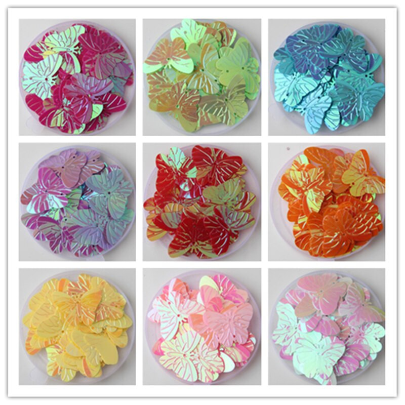 20Pcs/Lot 22*30mm veliki leptir šljokice s 2 rupe PVC paillette DIY šivanje vjenčanica Ženska odjeća Lentejuelas dodaci