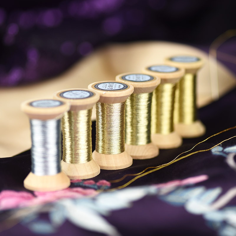 Prantsuse tikkimisniit Merevaigukollane kuldseeria Kuldniit tikandid Pool värviline kuldne tikkimisniit 50 meetrit rull