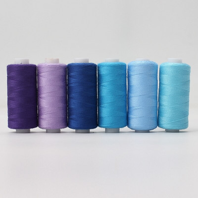 6Pcs 200 Yards Sewing Thread Ebroidery Machine Αξεσουάρ κλωστών Home Repair DIY Sewing Craft Πολύχρωμο σετ πολυεστερικής κλωστής