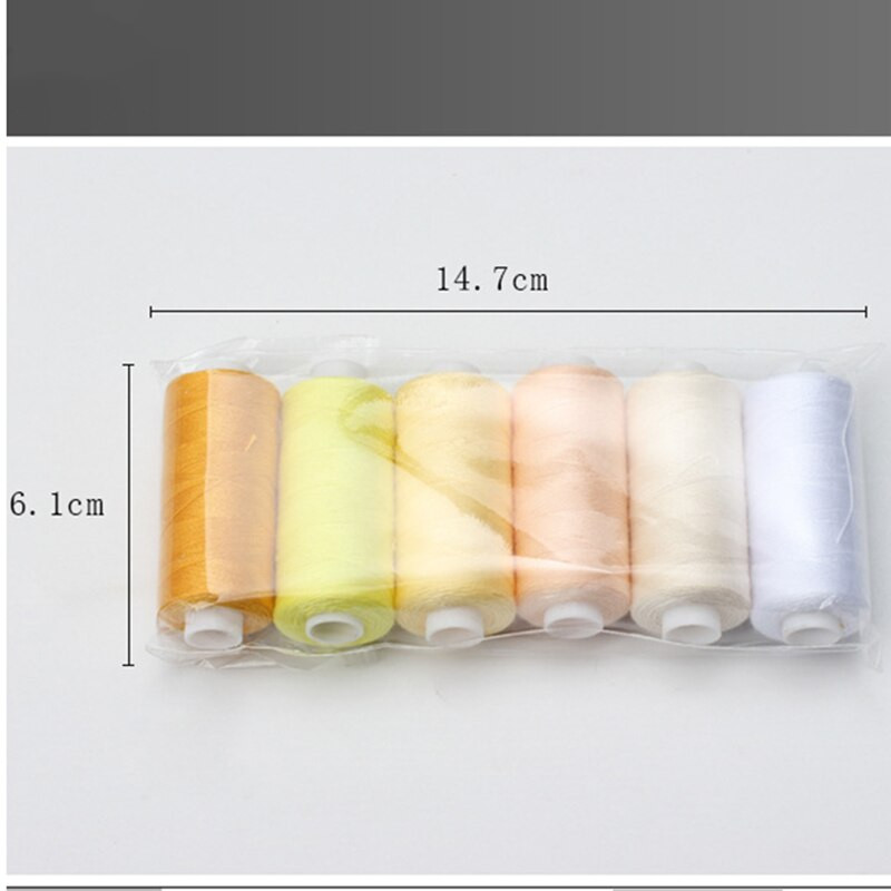 6Pcs 200 Yards Sewing Thread Ebroidery Machine Αξεσουάρ κλωστών Home Repair DIY Sewing Craft Πολύχρωμο σετ πολυεστερικής κλωστής