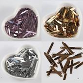 3*21mm λωρίδα σχήματος DIY πούλιες με τρύπα Χρυσό ασημί χρώμα Ρούχα Φόρεμα Παπούτσια Τσάντα Διακόσμηση Αξεσουάρ DIY Υλικό ραπτικής