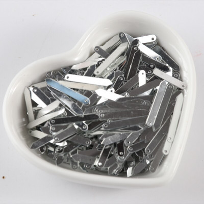 3*21mm λωρίδα σχήματος DIY πούλιες με τρύπα Χρυσό ασημί χρώμα Ρούχα Φόρεμα Παπούτσια Τσάντα Διακόσμηση Αξεσουάρ DIY Υλικό ραπτικής