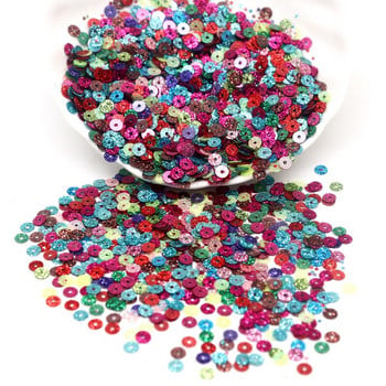 Παγιέτα 3mm 4mm 6mm 10mm Champagne Glitter Sequins Ασημί Μαύρη επίπεδη στρογγυλή φαρδιά παγιέτα για αξεσουάρ ραπτικής ρούχων DIY