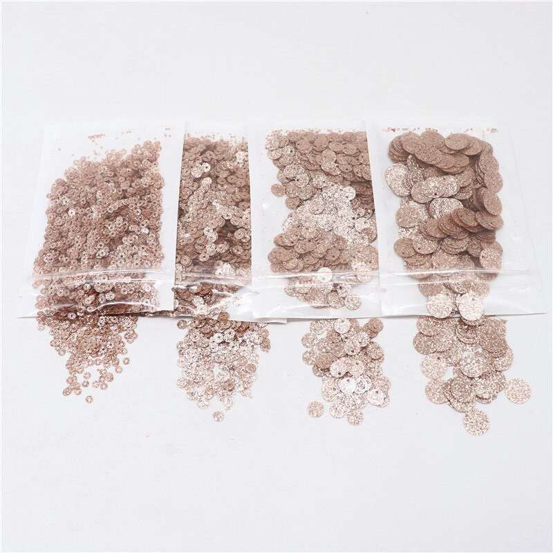 Paillette 3 mm 4 mm 6 mm 10 mm svjetlucave šljokice boje šampanjca Srebrno crne pljosnate okrugle šljokice za DIY odjeću Dodaci za šivanje