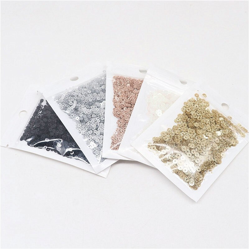 Paillette 3 mm 4 mm 6 mm 10 mm svjetlucave šljokice boje šampanjca Srebrno crne pljosnate okrugle šljokice za DIY odjeću Dodaci za šivanje