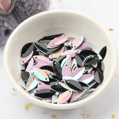 Uus! 720 tk 6*14mm ovaalsed volditud litrid hobusesilmade kuju lahtised litrid meisterdamiseks pulmakaunistused õmblustarvikud