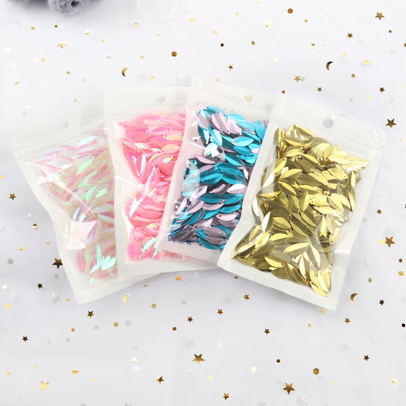 Uus! 720 tk 6*14mm ovaalsed volditud litrid hobusesilmade kuju lahtised litrid meisterdamiseks pulmakaunistused õmblustarvikud