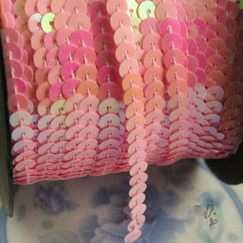 1m-90m 6mm Επίπεδες στρογγυλές παγιέτες Δαντέλα κορδέλα ράψιμο σε στολισμένα Spangle Πιλέτες κορδόνια σε ρολό για χειροτεχνίες Γυναικεία υφασμάτινα αξεσουάρ