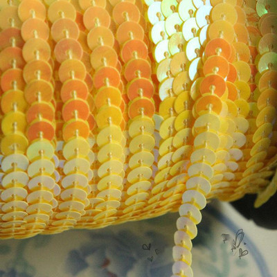 1m-90m 6mm Επίπεδες στρογγυλές παγιέτες Δαντέλα κορδέλα ράψιμο σε στολισμένα Spangle Πιλέτες κορδόνια σε ρολό για χειροτεχνίες Γυναικεία υφασμάτινα αξεσουάρ