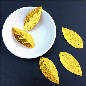 50 buc/sac 20*45mm paiete în formă de frunze mari, cu 1 orificiu și paillete din PVC, bricolaj, pânză de cusut pentru nuntă, articole de îmbrăcăminte, accesorii pentru lentejuelas