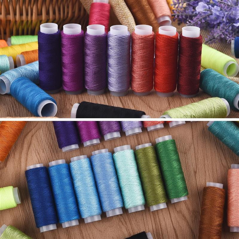 39 de culori 100% fire de poliester fir de cusut rulou mașină broderie manuală 200 de metri fiecare bobină pentru kit de cusut acasă