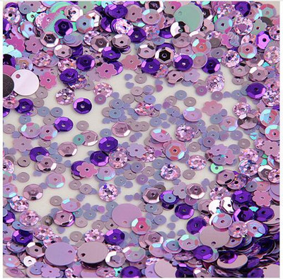 Paillette svijetloljubičaste šljokice 3mm-25mm Okrugle rasute šljokice Svjetlucave paillette Šivanje Vjenčane dekoracije Zanatski DIY dodaci