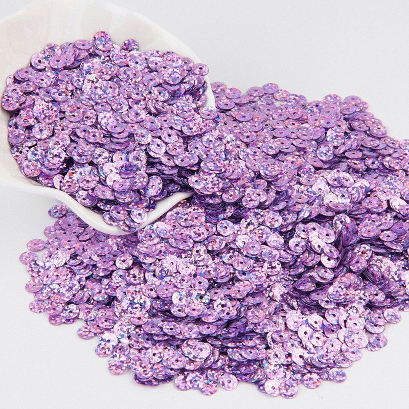Paillette svijetloljubičaste šljokice 3mm-25mm Okrugle rasute šljokice Svjetlucave paillette Šivanje Vjenčane dekoracije Zanatski DIY dodaci
