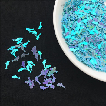 iSequin2*7mm Lovely Dolphin Shape Sequins Mini Shark Glitter Sequin Paillettes για Nail Art μανικιούρ/ κομφετί διακόσμησης γάμου