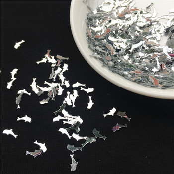 iSequin2*7mm Lovely Dolphin Shape Sequins Mini Shark Glitter Sequin Paillettes για Nail Art μανικιούρ/ κομφετί διακόσμησης γάμου