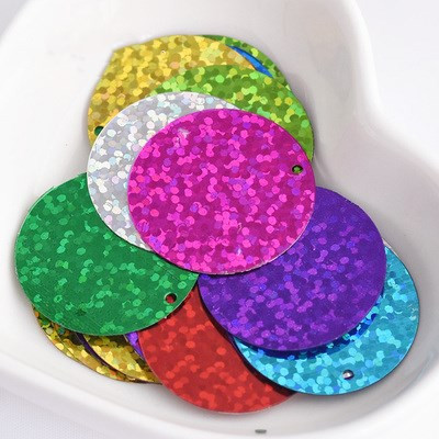 Πολύχρωμες παγιέτες 25 mm με 1 πλαϊνή τρύπα PVC Επίπεδες στρογγυλές χαλαρές παγιέτες παγιέτες Sewing Craft DIY Scrapbooking μενταγιόν 20g