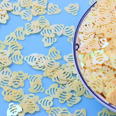 10 g Paiete libere în formă de albină de desene animate pentru artizanat Realizarea de paillete Nails Art Manichiură Decorare nuntă Confetti cu sclipici DIY 10mm