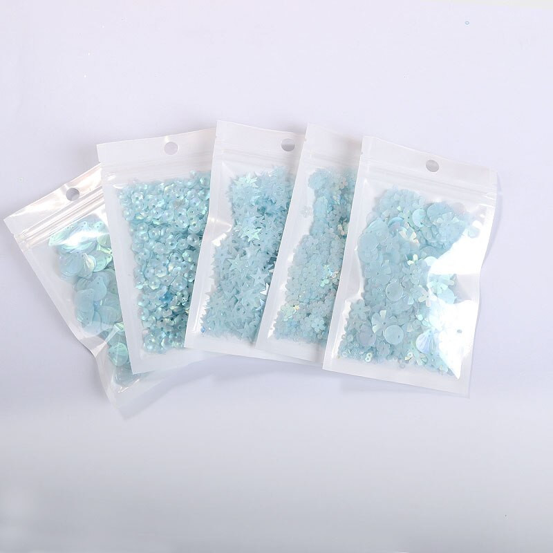 10g/Pachet Amestecați dimensiuni/forme Paiete Mat albastru cer fulgi Cupă Paiete Paillete Cusut Decorarea nunții Accesorii confetti