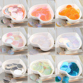 90 tk/partii läbipaistvad litrid 20 mm suured ümmargused pailletid Õmblustööd külgmise auguga rõivaste jaoks DIY Lentejuelase tarvikud