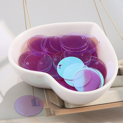 90 tk/partii läbipaistvad litrid 20 mm suured ümmargused pailletid Õmblustööd külgmise auguga rõivaste jaoks DIY Lentejuelase tarvikud