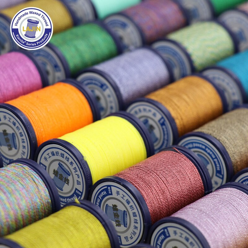 0,5 0,8 mm vaško siūlas, spalvotas auksinis apvalus rankų darbo odos poliesteris, aplinkos apsauga metalo blizgesio papuošalai