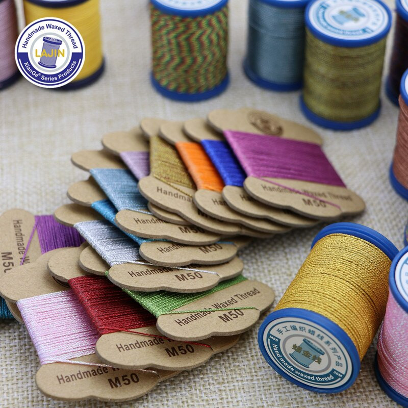 0,5 0,8 mm vaško siūlas, spalvotas auksinis apvalus rankų darbo odos poliesteris, aplinkos apsauga metalo blizgesio papuošalai