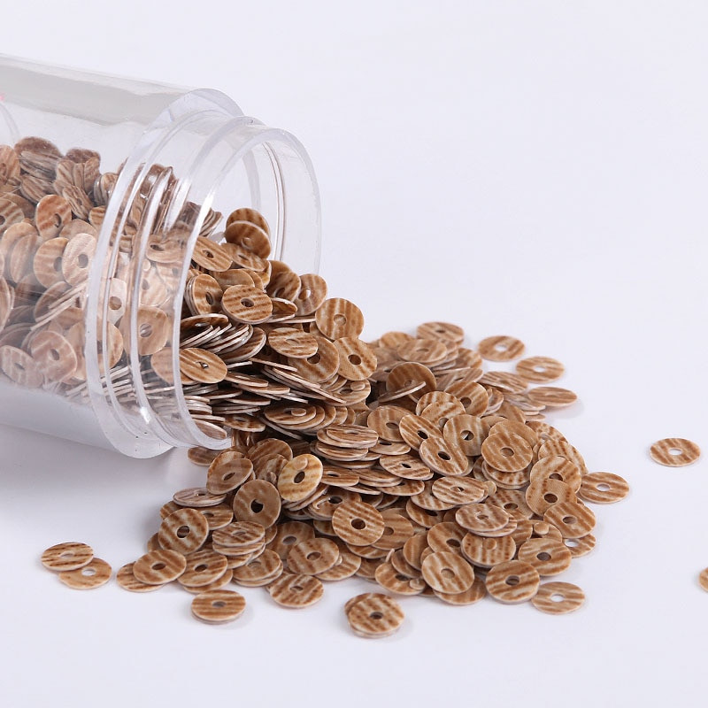 2000 buc paiete cu dungi zebra de 4 mm, paiete rotunde, culoare lemn, paiete pentru nunta, broderie franceză, accesorii de cusut bricolaj