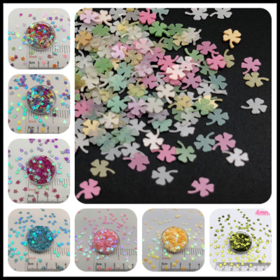 30g/Παρτίδα 4mm Clover Loose Sequins Glitter Paillettes For DIY Nail Craft,Filler, κομφετί διακόσμησης γάμου Χονδρική